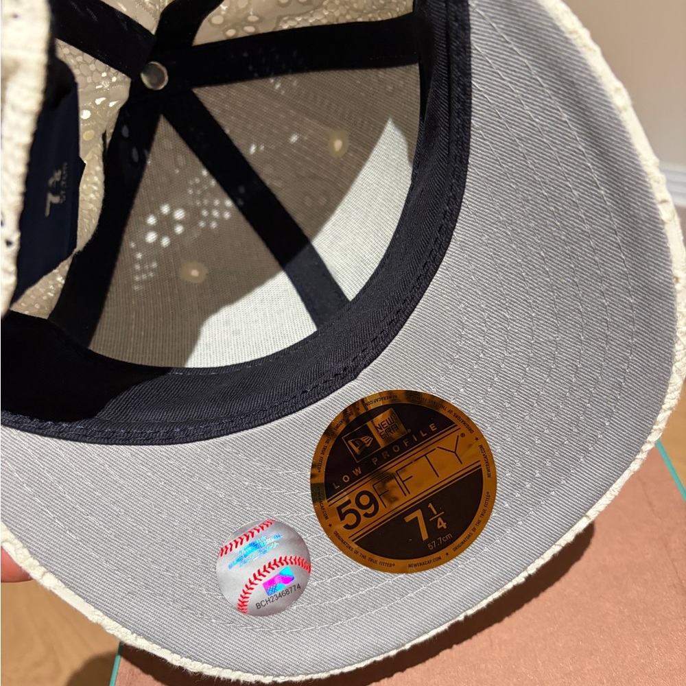 Kith Cream and Navy Eyelet Lace Baseball Cap - Picture 4 of 7